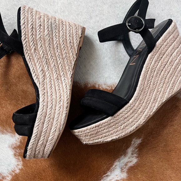 Deltan Everly (Black) Espadrille Wedge Sandals - 7.5 Like New - Picture 6 of 11